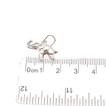 925 Sterling Silver Vintage Italy Elephant Oxidized Charm Pendant