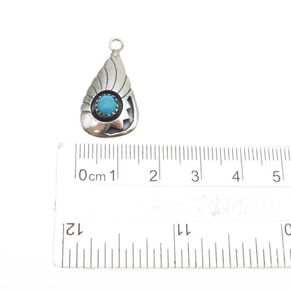 Old Pawn 925 Sterling Silver Vintage Southwestern Turquoise Snake Eye Pendant