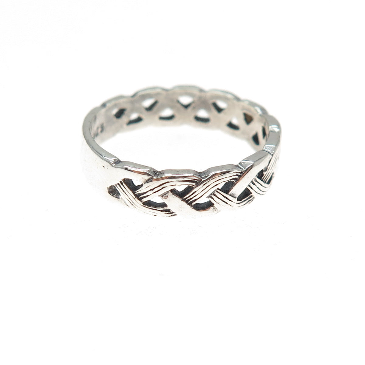 925 Sterling Silver Vintage Celtic Braided Band Ring Size 6.25