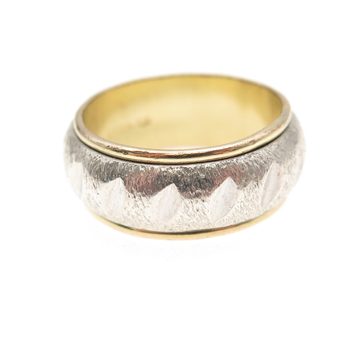 Vargas 925 Sterling 10K Gold Filled Antique Art Deco Rotating Band Ring Size 6