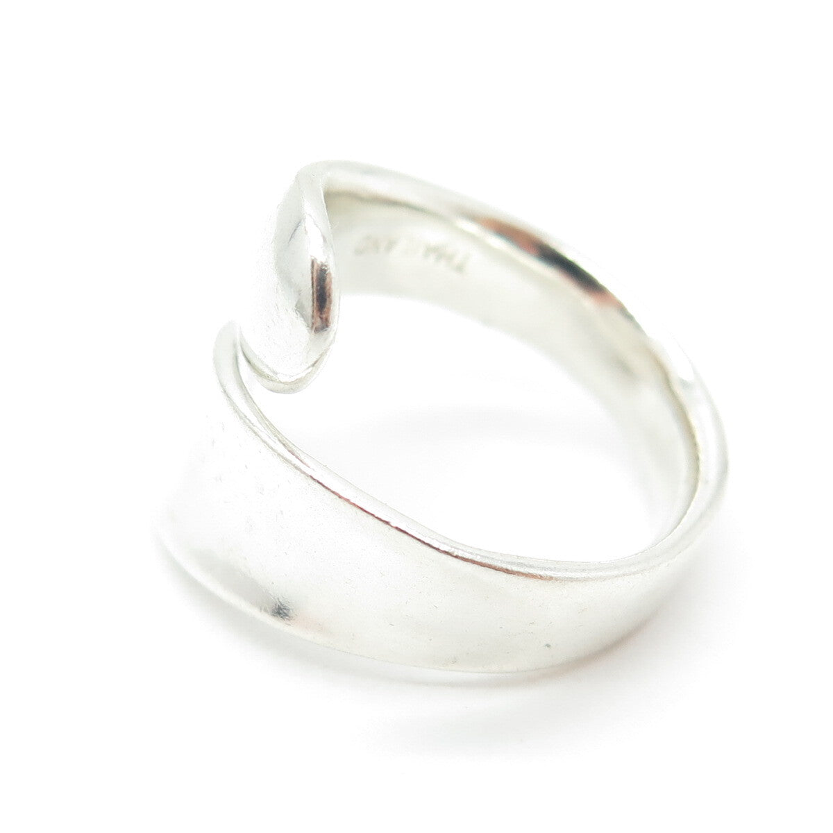 PLUS ONE 925 Sterling Silver Vintage Modernist Adjustable Ring Size 8.5