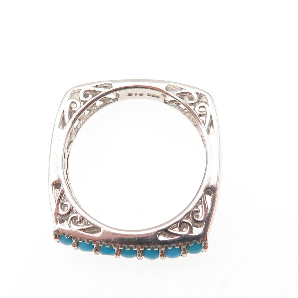 Chuck Clemency 925 Sterling Silver Real Sleeping Beauty Turquoise Ring Size 8