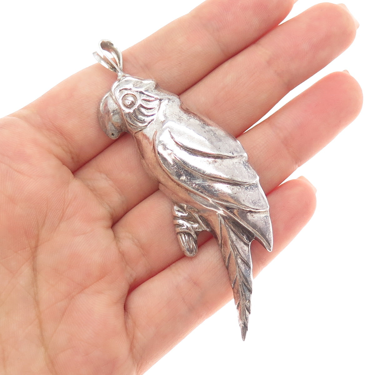 CHAPAL ZENRAY 925 Sterling Silver Vintage Parrot Bird Pin Brooch / Pendant