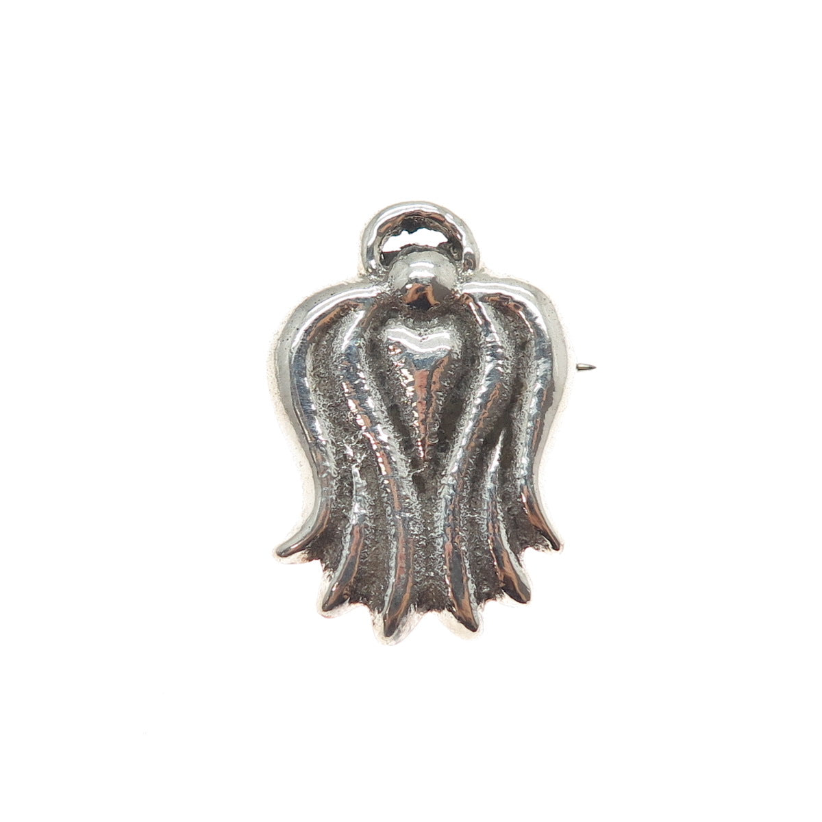 ALVIN THOMPSON Old Pawn 925 Sterling Silver Vintage Angel Pin Brooch / Pendant