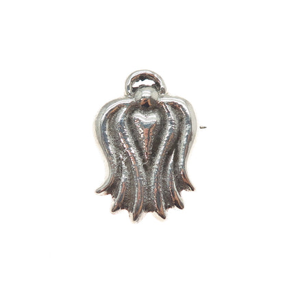 ALVIN THOMPSON Old Pawn 925 Sterling Silver Vintage Angel Pin Brooch / Pendant