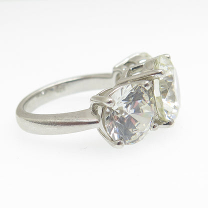 925 Sterling Silver Round-Cut C Z Engagement Ring Size 5