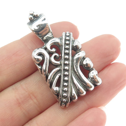 925 Sterling Silver Vintage ATI Mexico Beaded Ornate Pendant