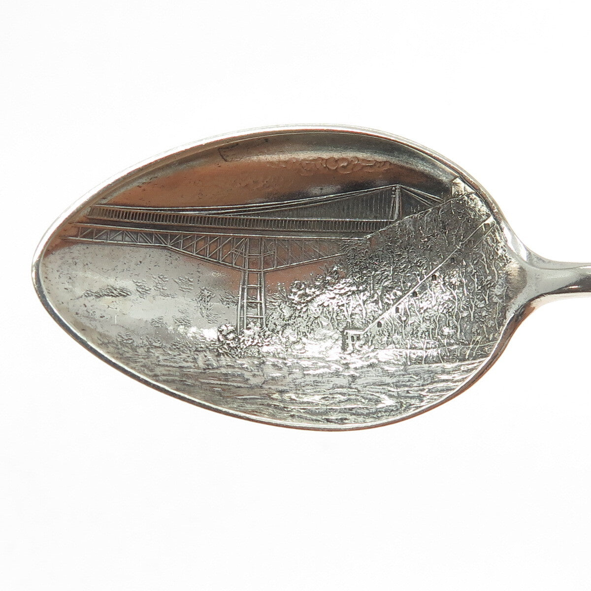 THOMAS TUGBY 925 Sterling Silver Antique Art Deco "Niagara" Indian Chief Spoon
