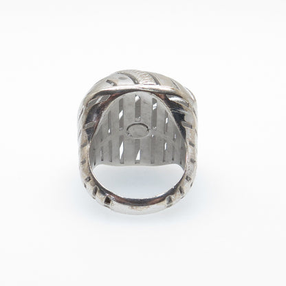 925 Sterling Silver Italy Modernist Ribbed Dome Ring Size 7.5