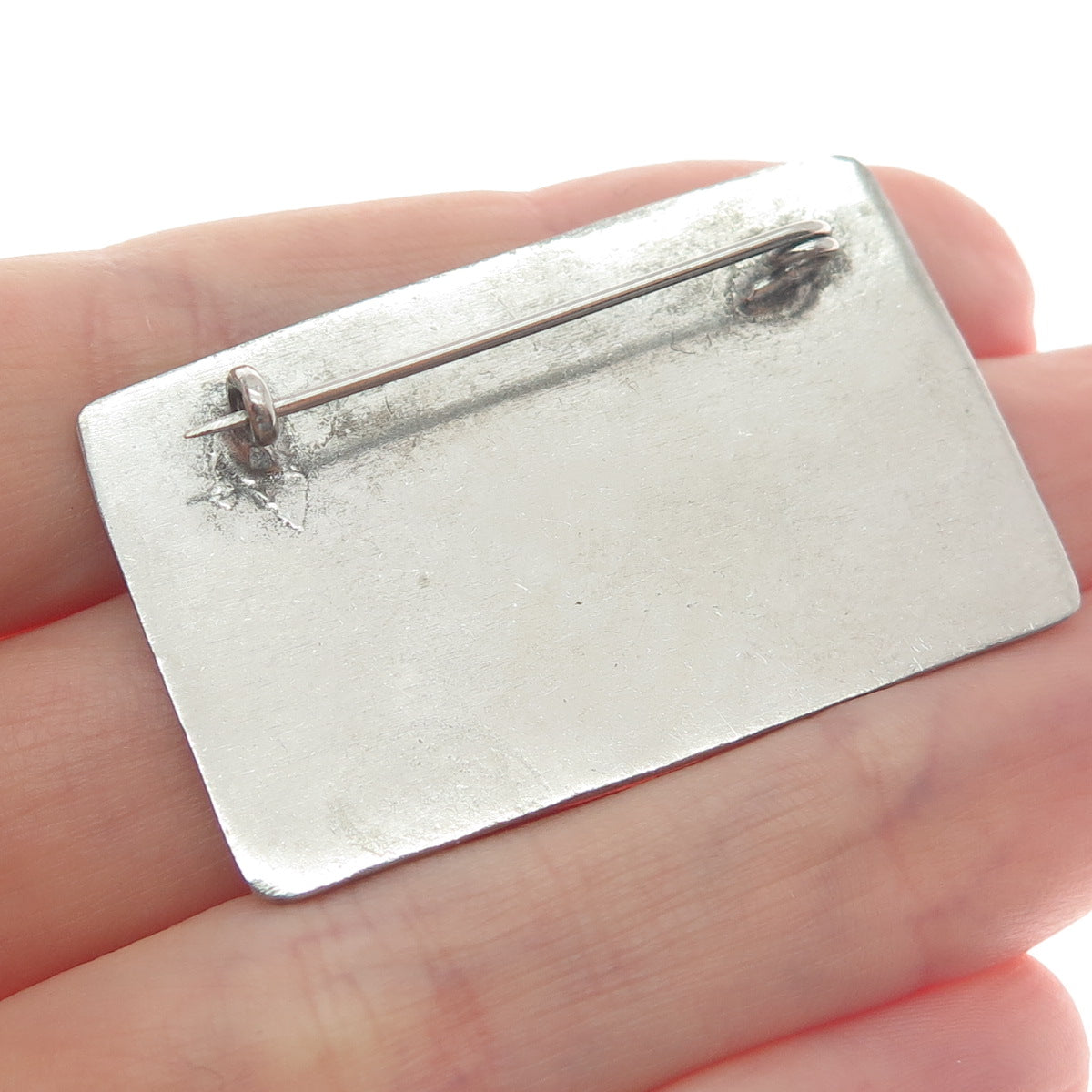 Old Pawn 925 Sterling Silver Vintage Southwestern Native Animal Oxidized Brooch