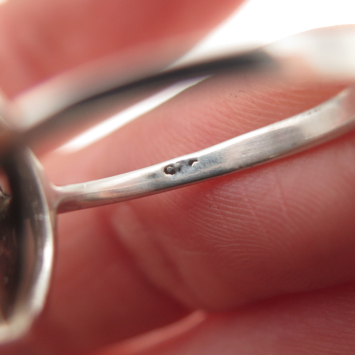 925 Sterling Silver Vintage Smile Face Emoji Ring Size 7.5