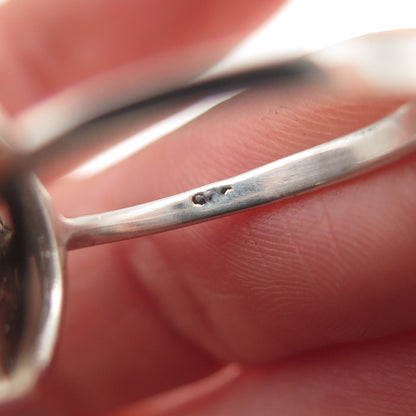 925 Sterling Silver Vintage Smile Face Emoji Ring Size 7.5