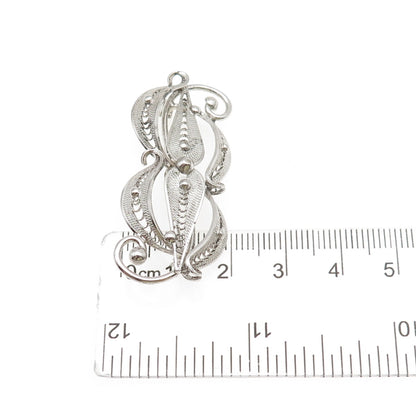 SORRENTO 925 Sterling Silver Vintage Floral Filigree Pin Brooch