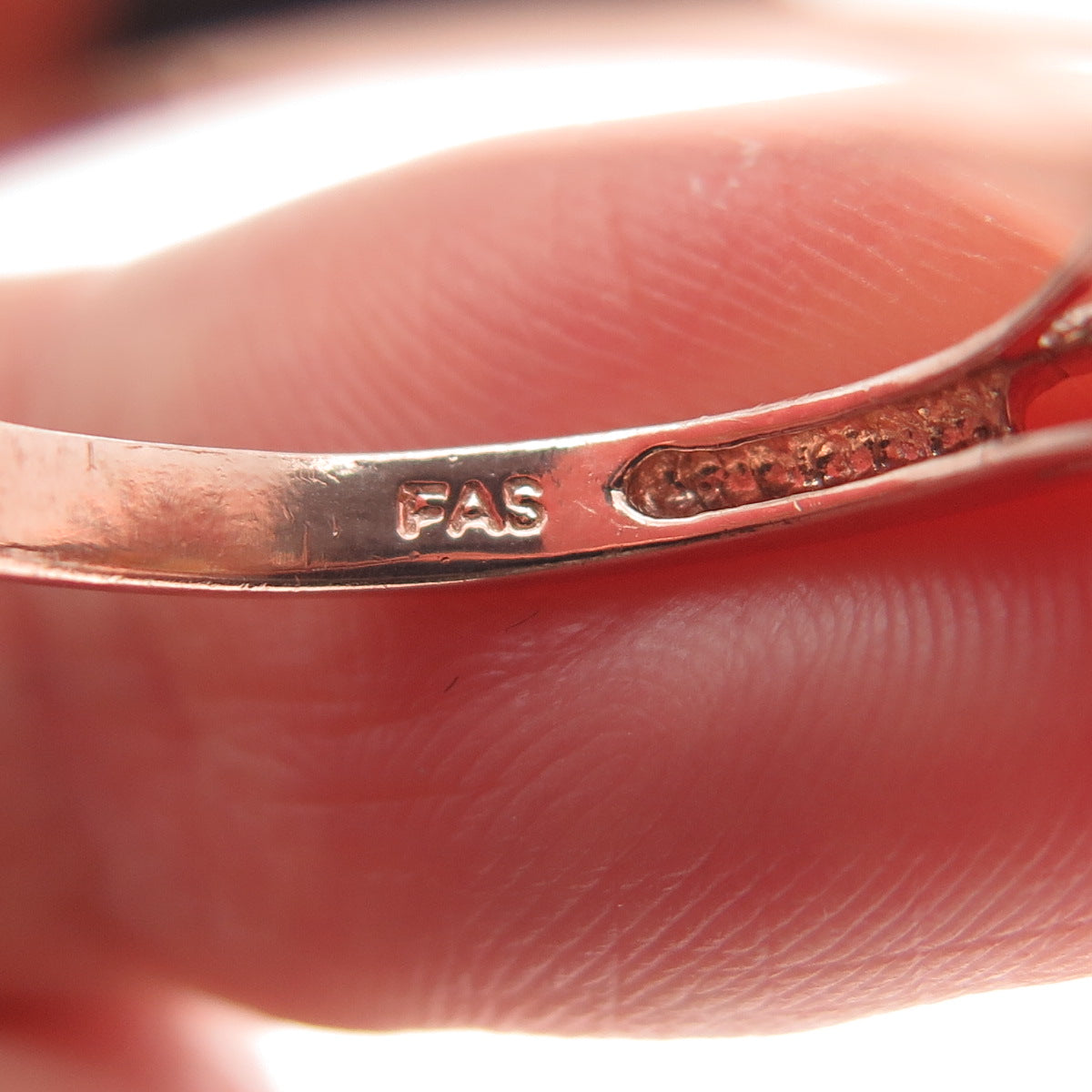 925 Sterling Silver Rose Gold Plated Real Smoky Quartz & C Z Ring Size 8.25