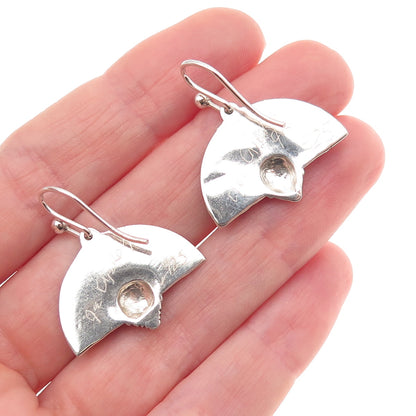 Joe Cajero 925 Sterling Silver Vintage Nurtured By Prayer Dangle Earrings