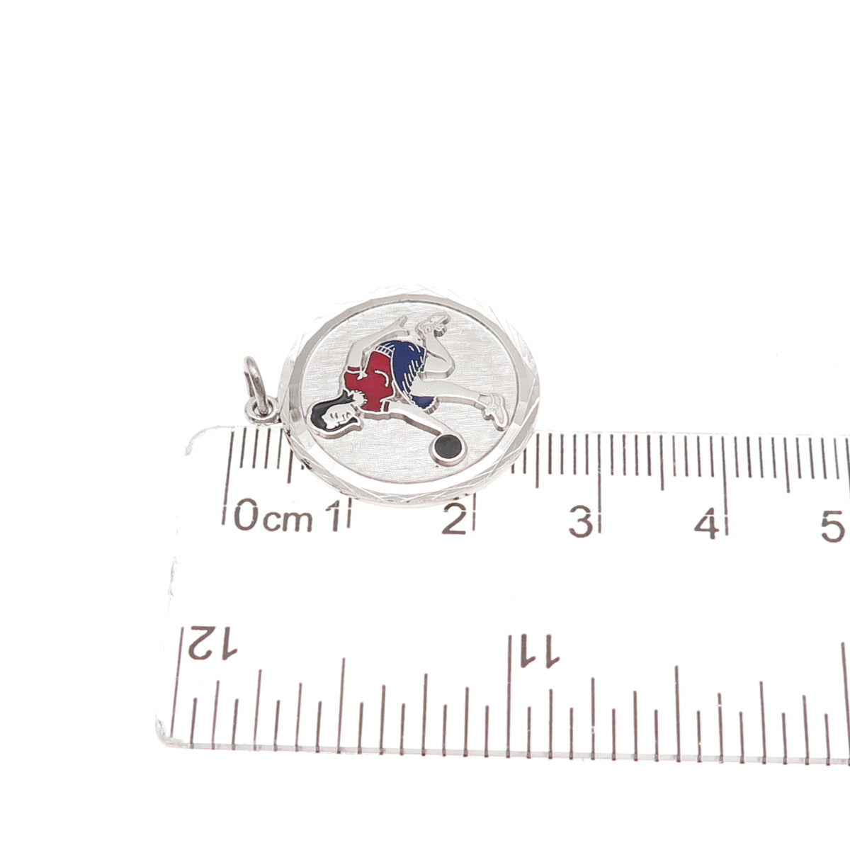 Griffith & Sons 925 Sterling Vintage Enamel Bowling Female Player Charm Pendant