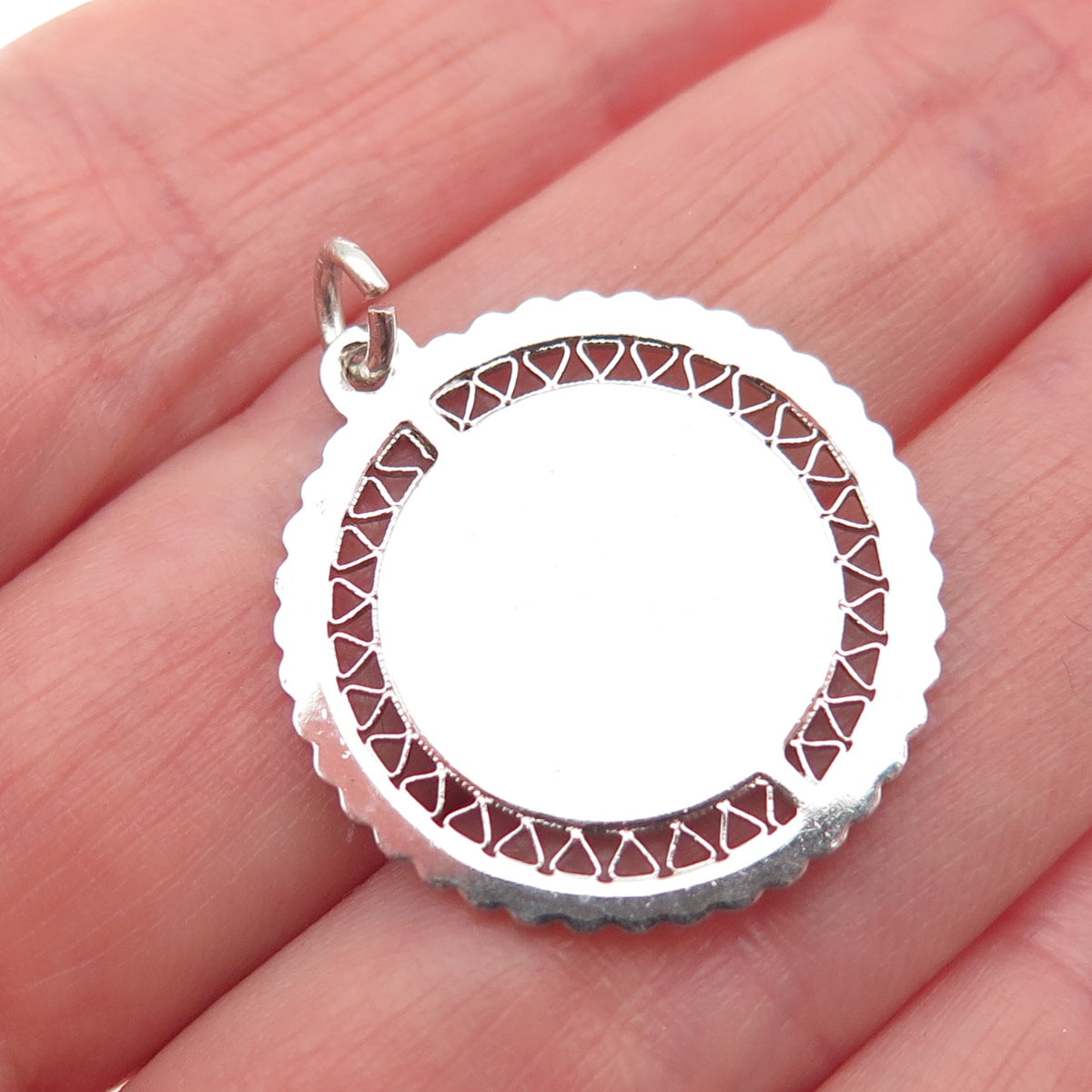 925 Sterling Silver Vintage Engraved Graduation Day Charm Pendant