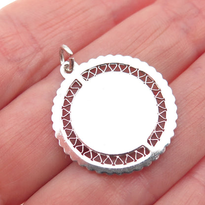 925 Sterling Silver Vintage Engraved Graduation Day Charm Pendant