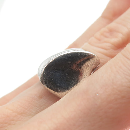 925 Sterling Silver Vintage Modernist Flame Oxidized Ring Size 6.25