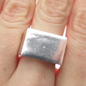 925 Sterling Silver Vintage CPM Birmingham Modernist Engraved Ring Size 8.5