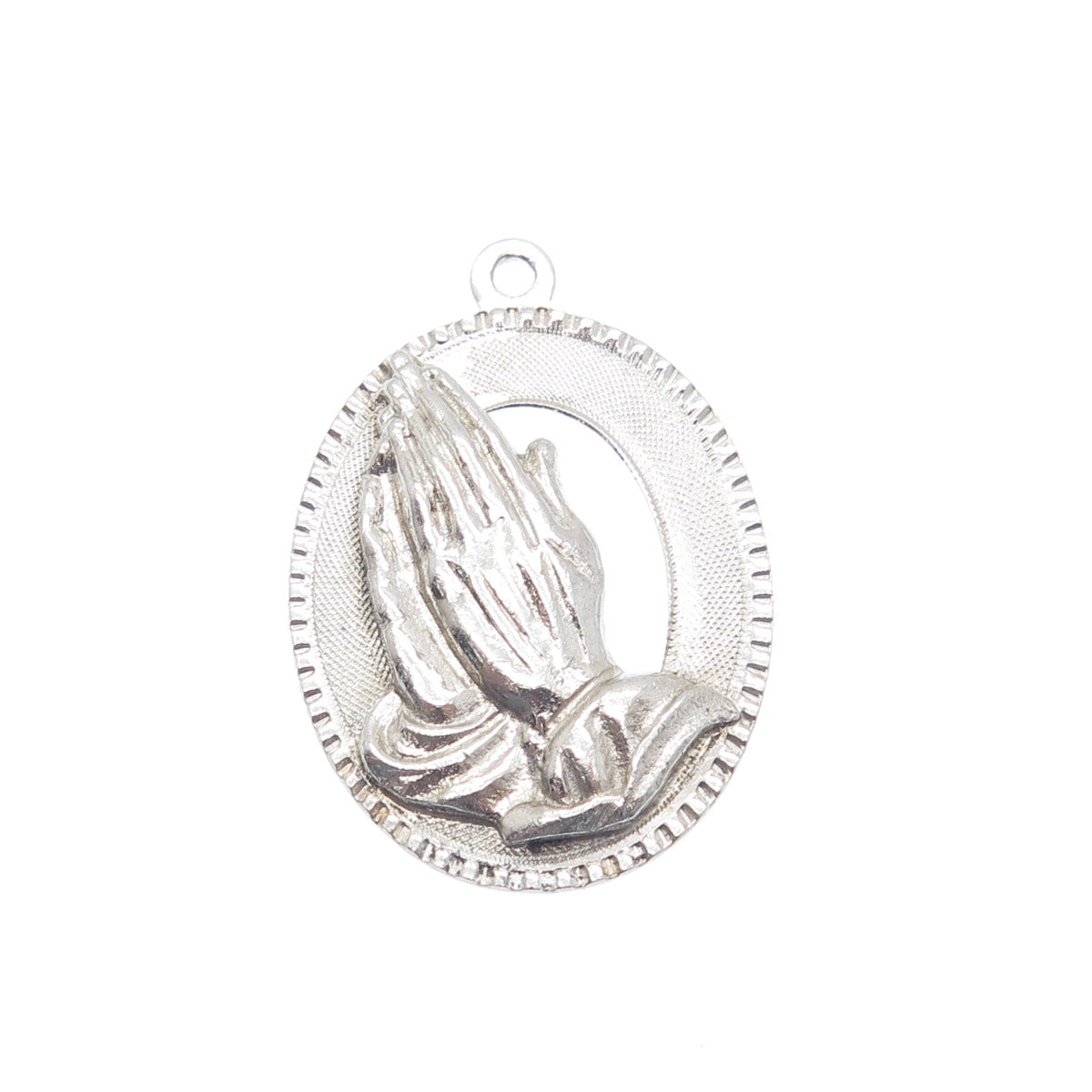 925 Sterling Silver Vintage M&M Prayer Hands Religious Charm Pendant