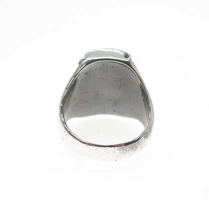 Old Pawn 925 Sterling Silver Vintage Southwestern Turquoise Ring Size 10.75