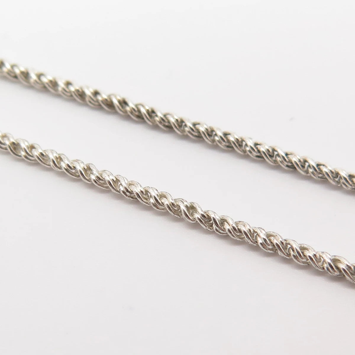 925 Sterling Silver Vintage Chinese Theme Twisted Rope Chain Necklace 18"