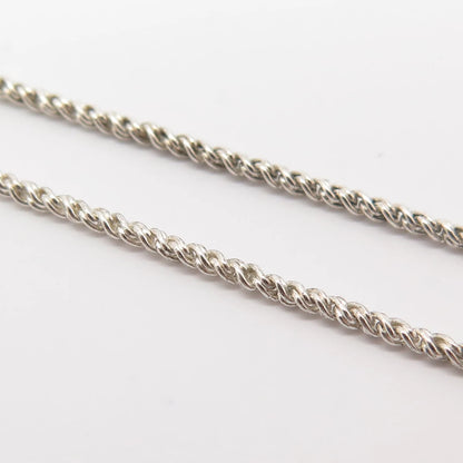 925 Sterling Silver Vintage Chinese Theme Twisted Rope Chain Necklace 18"