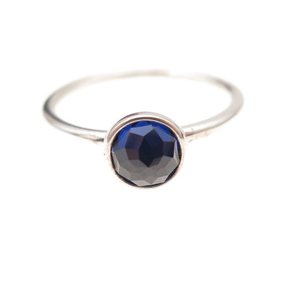Pandora Sterling Silver Real Sapphire September Birthday Blooms Ring Size 6.75