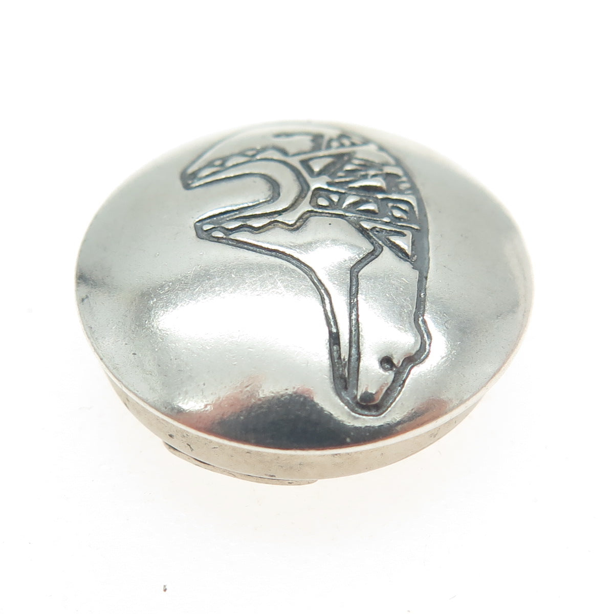 Old Pawn Hopi Sterling Silver Vintage Southwestern Concho Bear Clip Button