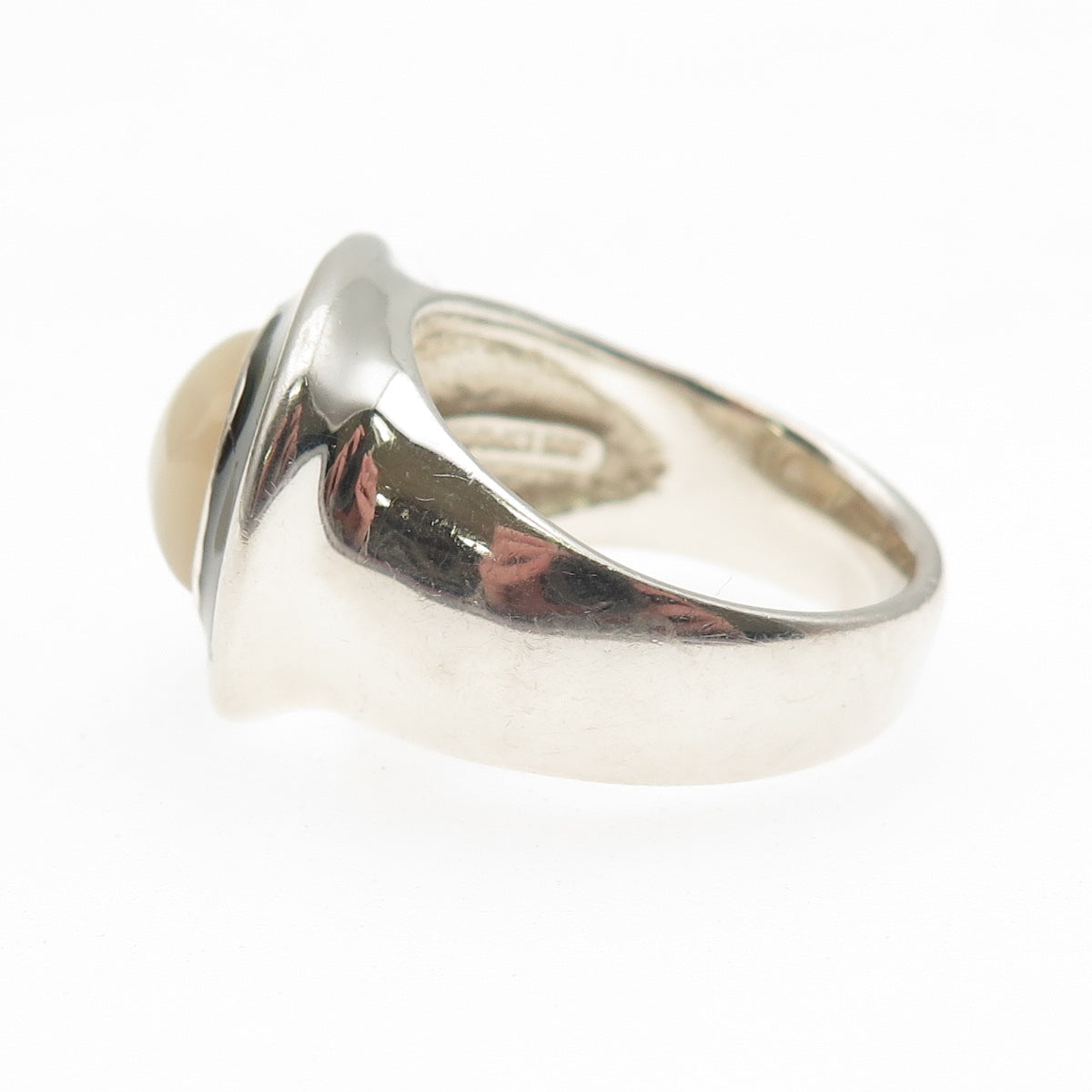 ESPO Joseph Esposito 925 Sterling Silver Vintage Enamel Real MOP Ring Size 10