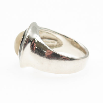 ESPO Joseph Esposito 925 Sterling Silver Vintage Enamel Real MOP Ring Size 10