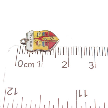 Fritz Reu & Co. 800 Silver Vintage Enamel Herford Mini Charm Pendant