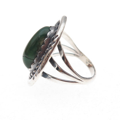 Old Pawn 925 Sterling Silver Vintage Royston Turquoise Tribal Ring Size 5.5