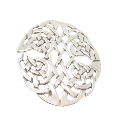 925 Sterling Silver Vintage LK Viking / Celtic Knot Pin Brooch
