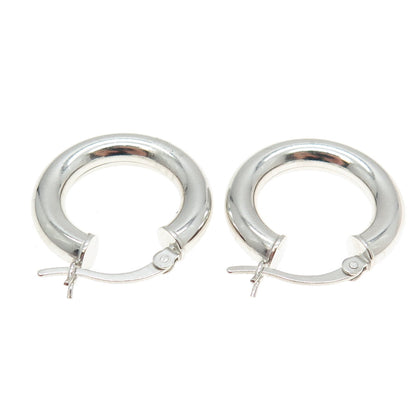 925 Sterling Silver Small Tube Hoop Earrings