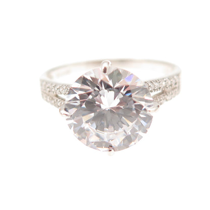 Stauer 925 Sterling Silver Round-Cut C Z Engagement Ring Size 8