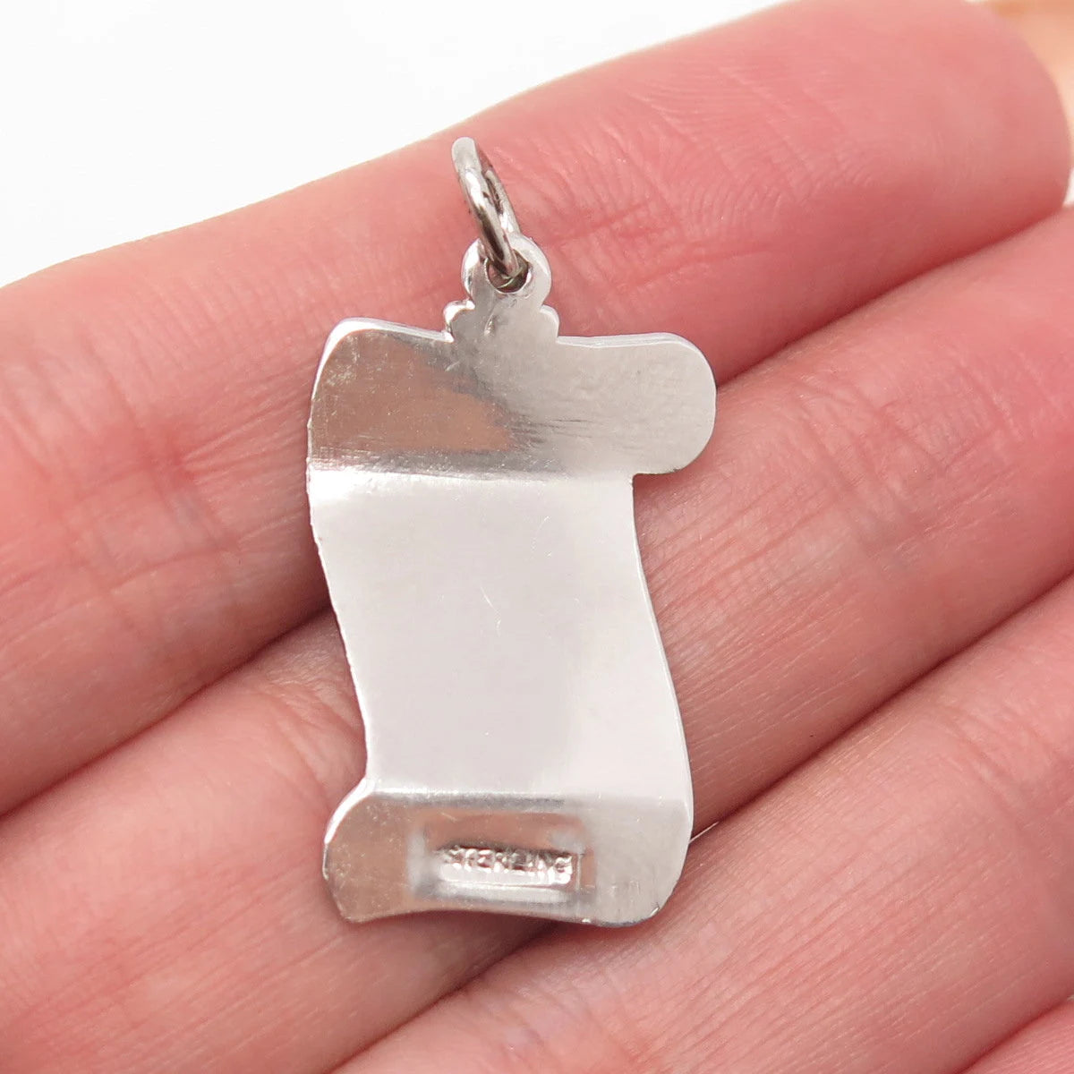 925 Sterling Silver Vintage Old Stock Enamel Diploma Pendant