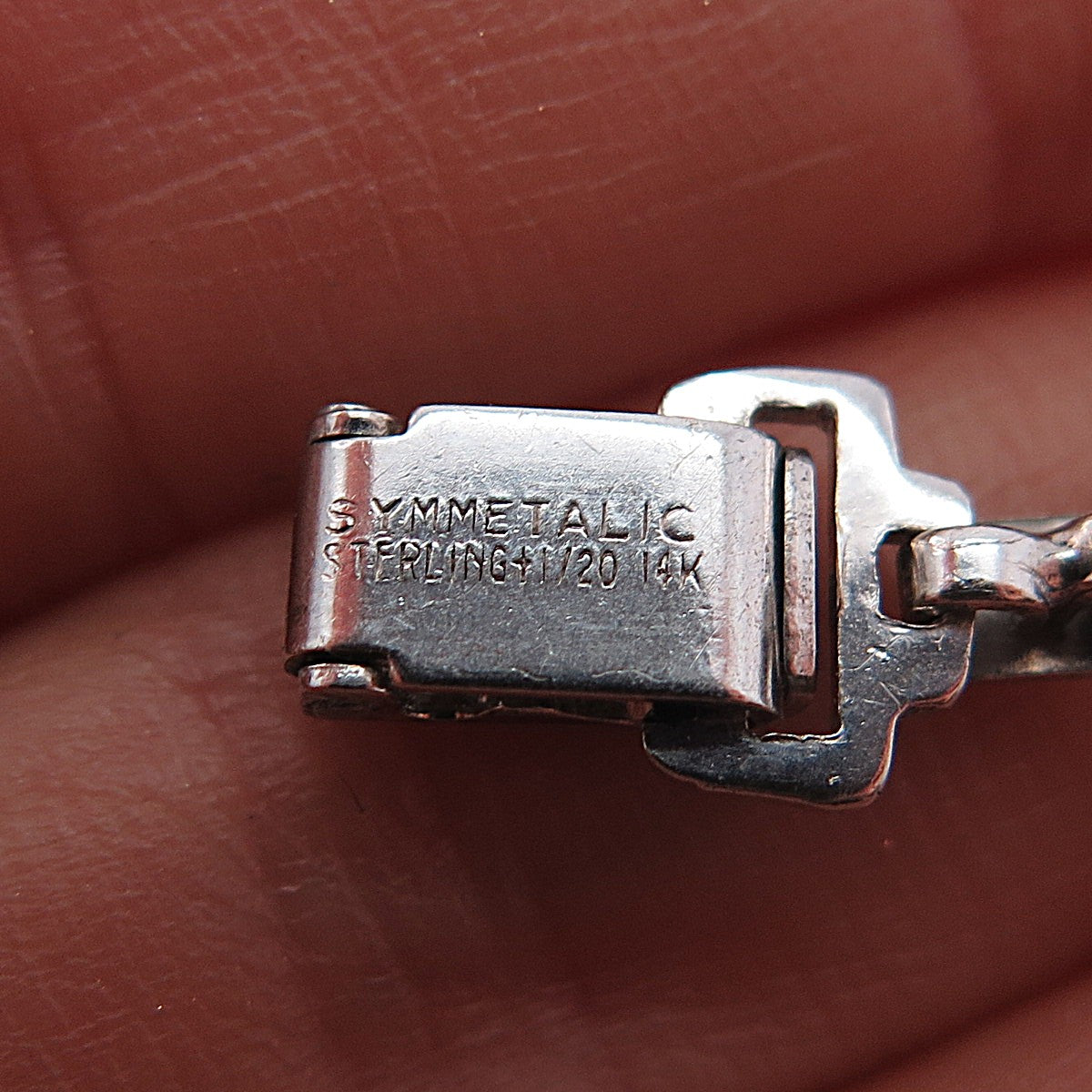 SYMMETALIC 925 Sterling Silver 1/20 14K Gold Filled Antique Bracelet 7.25"