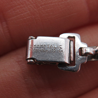 SYMMETALIC 925 Sterling Silver 1/20 14K Gold Filled Antique Bracelet 7.25"