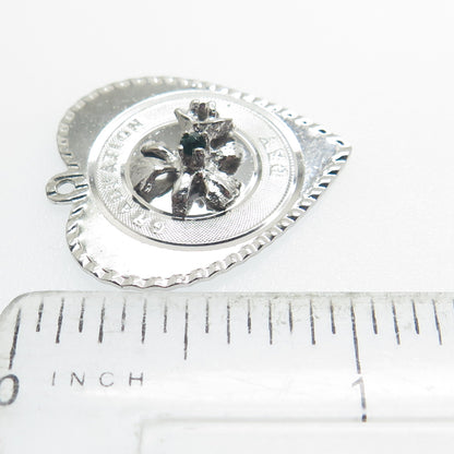 TOWN & COUTRY Sterling Silver Vintage Rhinestone "Graduation Day" Heart Pendant