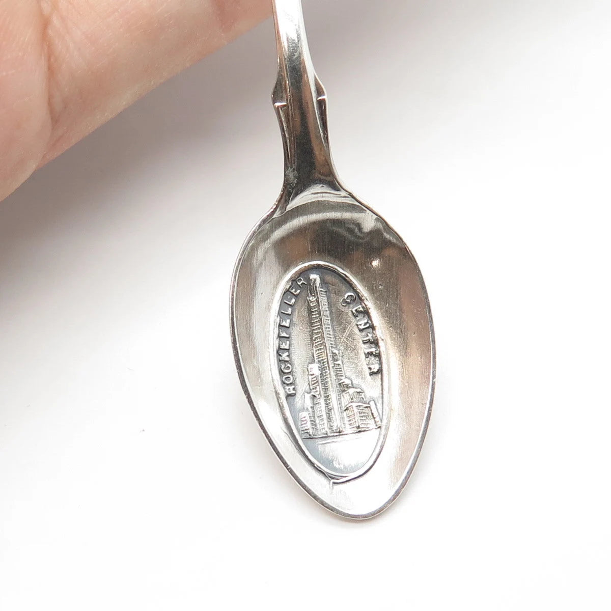925 Sterling Silver Antique Art Deco Rockefeller Center Coffee Spoon