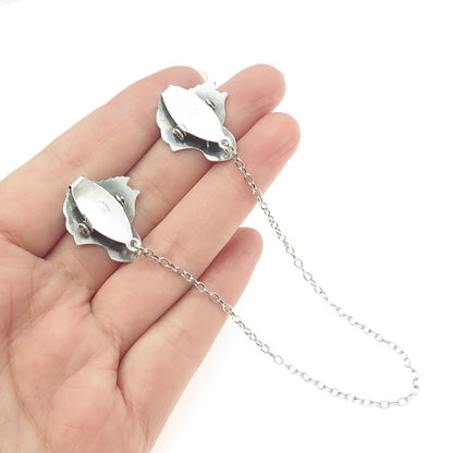 WEBSTER CO. 925 Sterling Silver Antique Art Deco Duck Chain Collar Clips