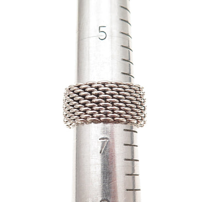 Tiffany & Co. 925 Sterling Silver Vintage Somerset Mesh Ring Size 6.75