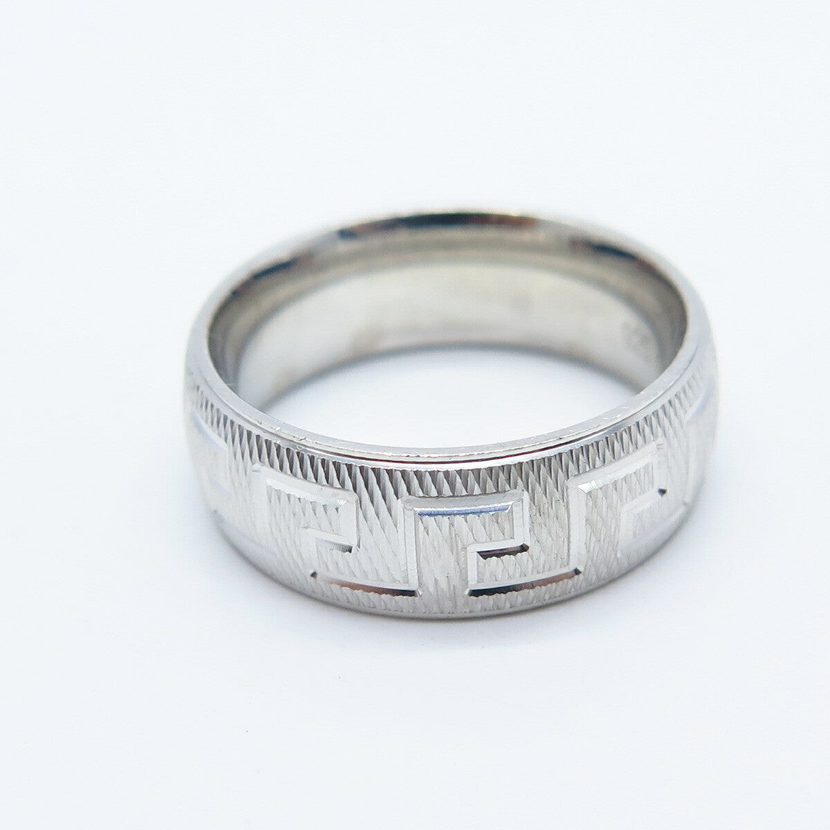 925 Sterling Silver Greek Maze Band Ring Size 5.75