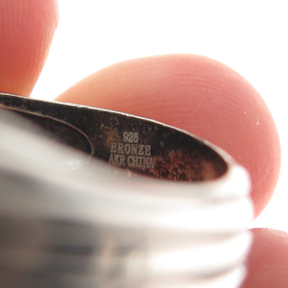 AKR AMY KAHN RUSSELL Sterling Silver 2-Tone Vintage Real Blue Druzy Ring Size 7