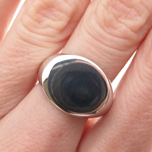 Avon 925 Sterling Silver Vintage Modernist Signet Ring Size 7