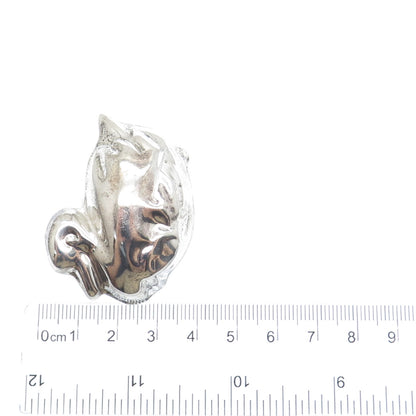 925 Sterling Silver Vintage Mexico Puffy Duck Pin Brooch / Pendant