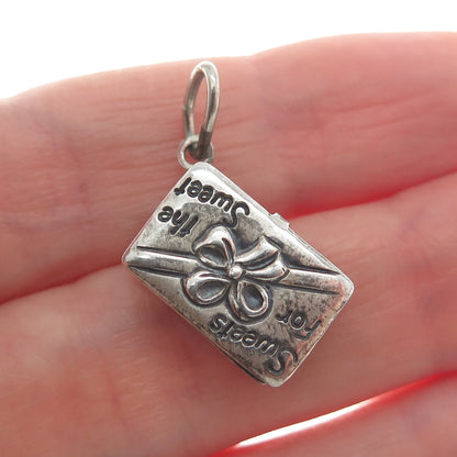 BEAU 925 Sterling Silver Antique Sweet For The Sweet Box Minimalist Pendant