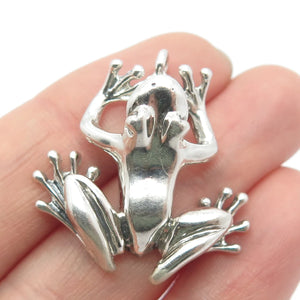 925 Sterling Silver Vintage Frog For Good Luck Pendant